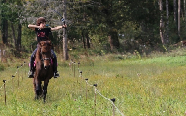 Bons cadeaux Stages d'équitation: tir à l'arc à cheval